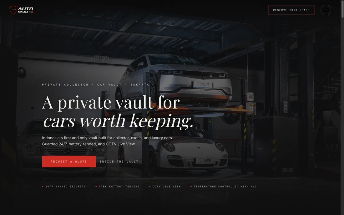 AutoVault - website cinematic built in 8 hours by Sagara Ruang
