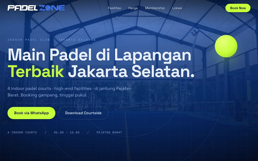 Padel Zone - website cinematic built in 8 hours by Sagara Ruang